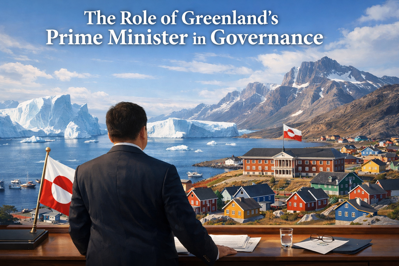 a header image depicting the role of Greenland's prime minister in governance