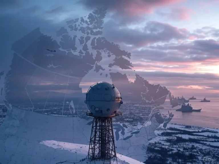 an image depicting Canada’s Defense Pivot: Over-the-Horizon Radar, F-35 Reassessment, and the Future of Military Sovereignty