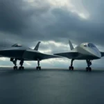 An image depicting NGAD Decision 2025: Lockheed vs. Boeing for the Next-Gen Fighter Jet