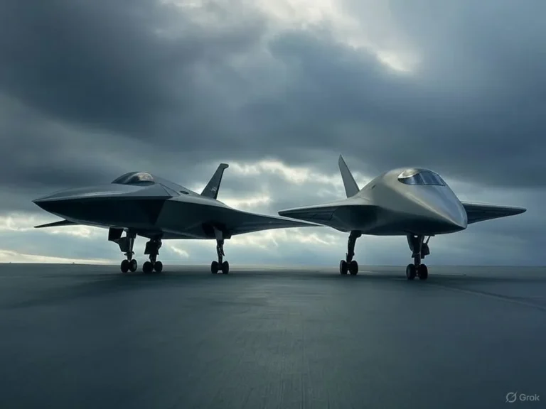 An image depicting NGAD Decision 2025: Lockheed vs. Boeing for the Next-Gen Fighter Jet