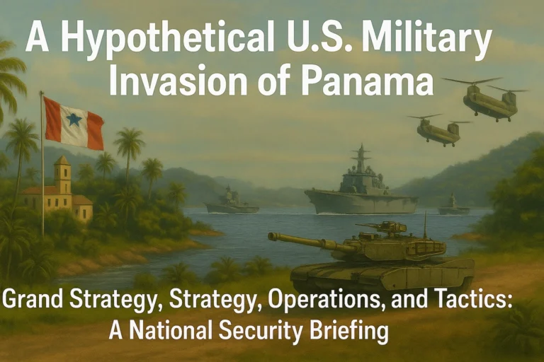 a stylized image of a a hypothetical us military invasion of Panama