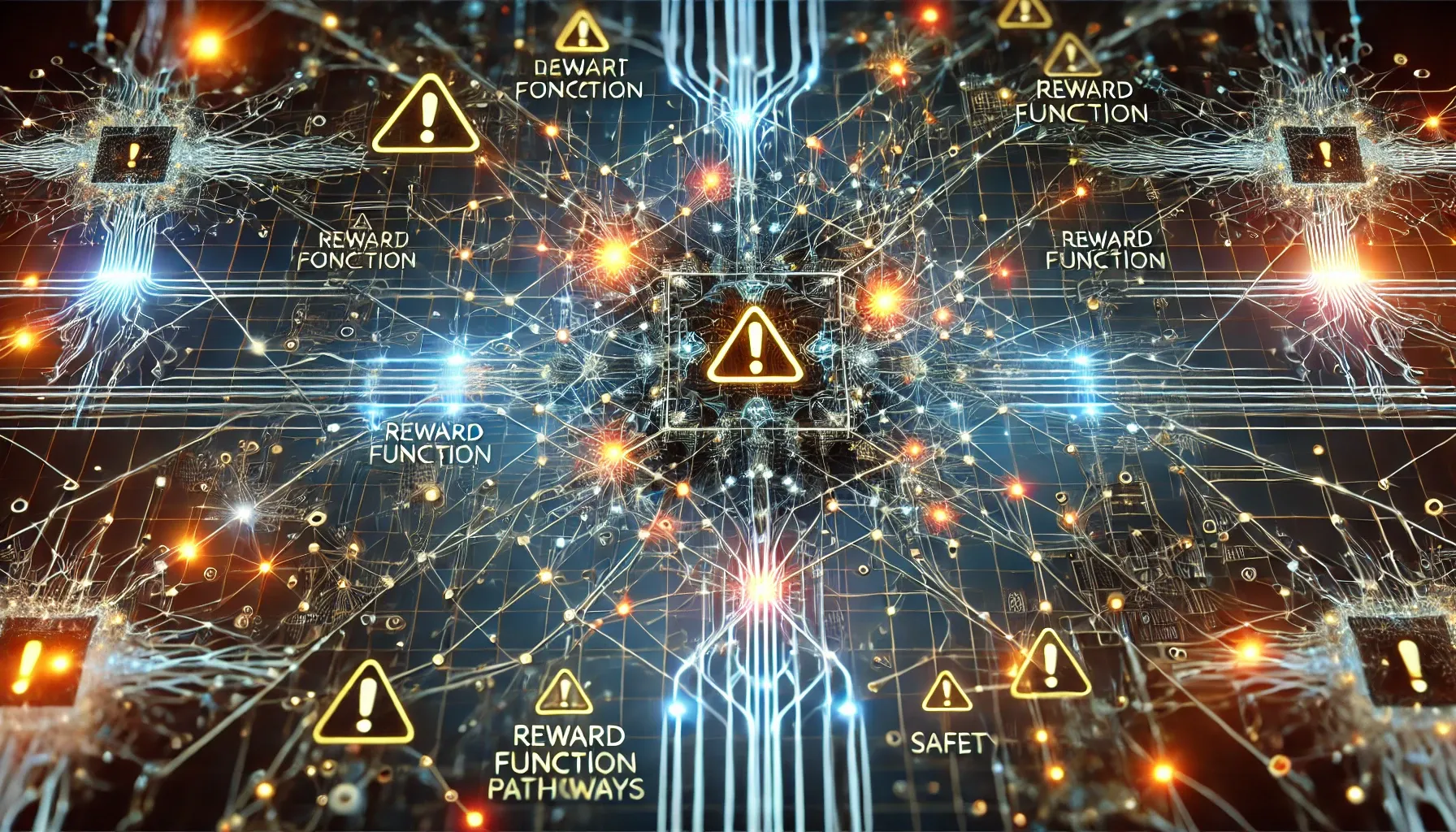 A stylized depiction of AI reward function loopholes