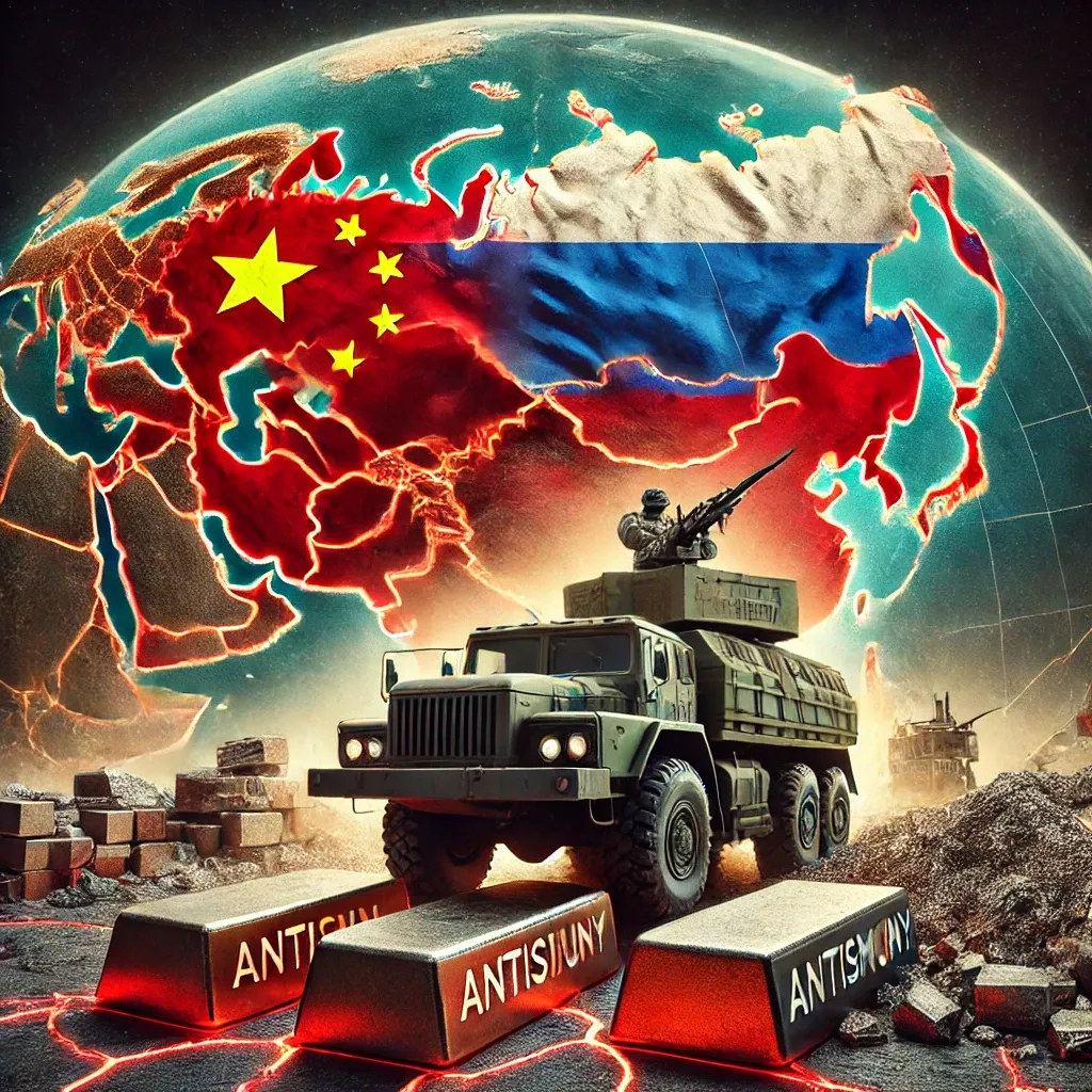 A stylized image of China’s Antimony Leverage: Geopolitics, Supply Chain Risks, and the Race for Resource Security