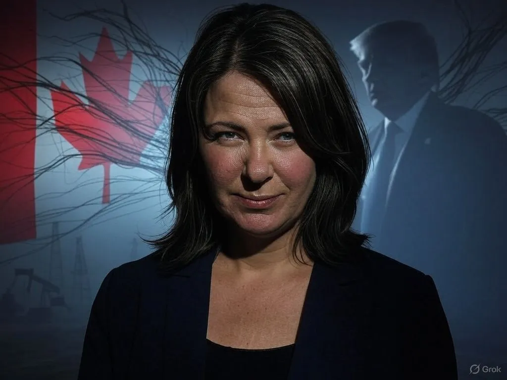 an image depicting Danielle Smith: Betraying Canada While Trump Targets Us?