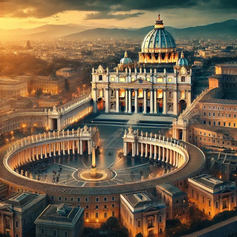 A stylized depiction of The Holy See's Influence on US and European Politics