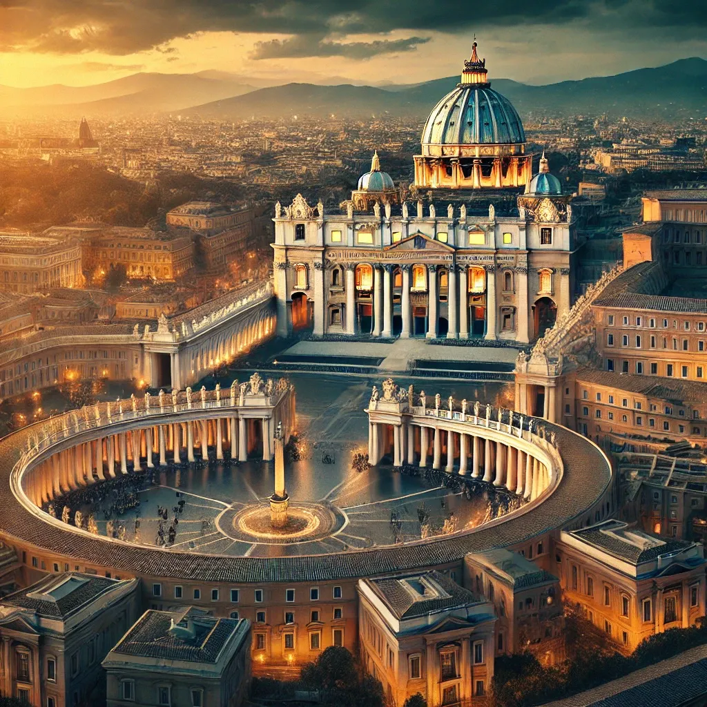 A stylized depiction of The Holy See's Influence on US and European Politics