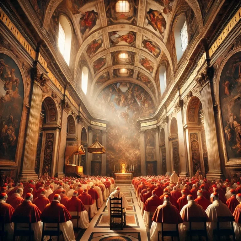 A visual depiction of how a papal conclave elects a new pope