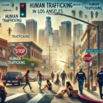 A stylized depiction of human trafficking in Los Angeles