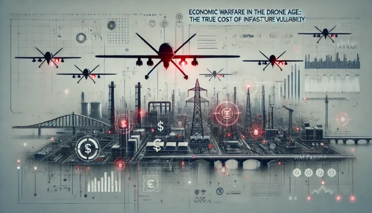 A stylized depiction of infrastructure warfare and the vulnerabilities it produces