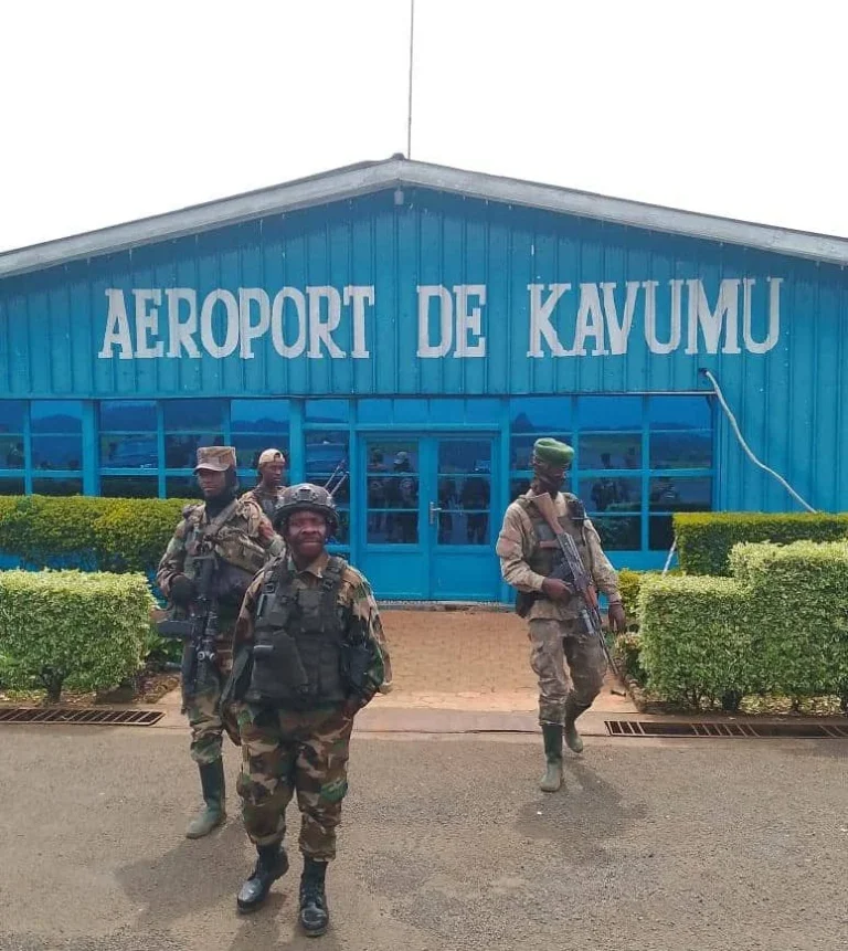 a picture depicting m23 rebel forces at the kavumu airport in the Democratic Republic of the Congo