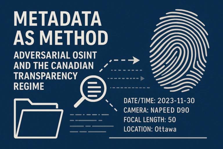 an image depicting Metadata as Method: Adversarial OSINT and the Canadian Transparency Regime