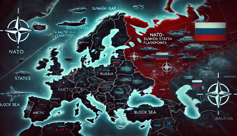 A stylized image illustrating The Next NATO-Russia Flashpoints: Where Conflict Could Erupt After a Ukraine Peace Agreement