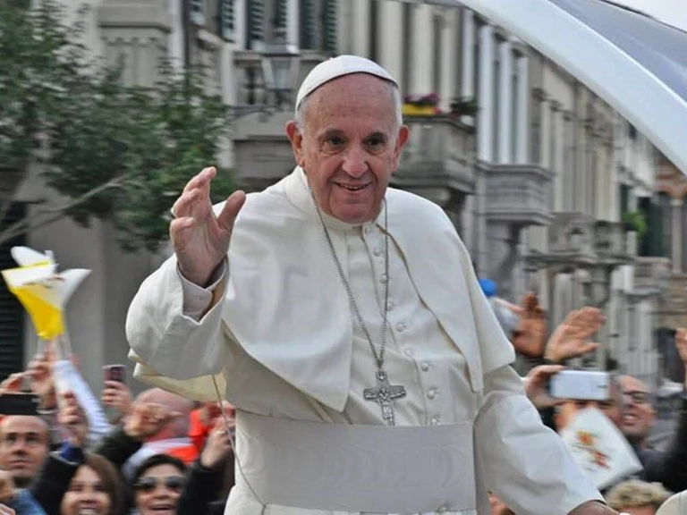 A photo of the late Pope Francis in Prato