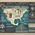 a stylized depiction of the Prime Rogue Daily Risk report for January 5, 2025