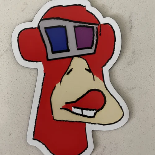 an image of the Rugg Meister Banana head magnet produced as part of the Rare Rugg Apes X Prime Rogue Inc collection