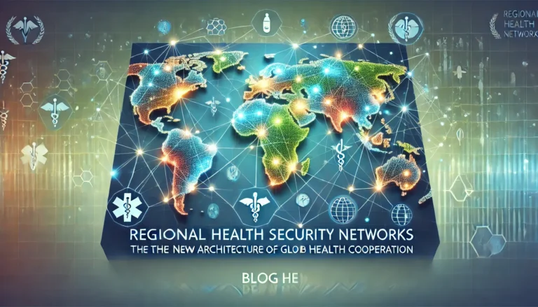 a stylized depiction of Regional Health Security Networks: New Structures of Health Cooperation
