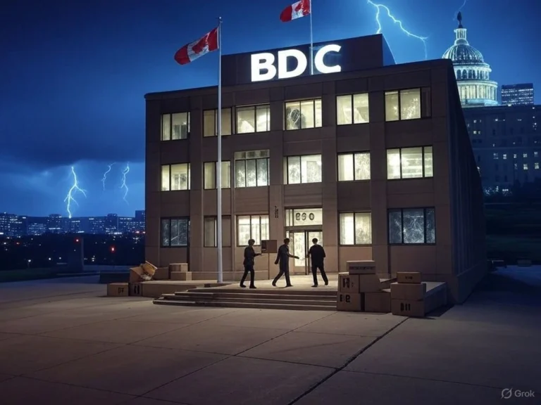 an image depicting Strategic Retreat: How the Business Development Bank of Canada Betrayed the Nation's Innovation Defences During a Trade War
