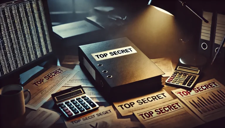 an abstract visualization of The Black Budget: Unveiling the Secret World of Government Spending