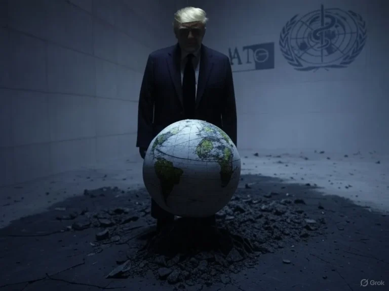 an image depicting The Trump Doctrine: Isolationism, Dominance, and the Death of Partnership