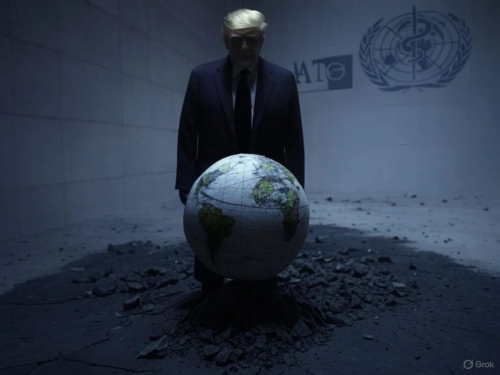 an image depicting The Trump Doctrine: Isolationism, Dominance, and the Death of Partnership
