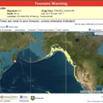an image depicting the tsunami alert put forth for the July 29, 2025 tsunami off the coast of Russia