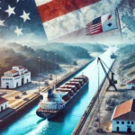 a stylized image depicting The U.S. and Panama: A Complex History of Influence, Trade, and Geopolitics
