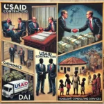 a graphical depiction of USAID Contractors and the Self-Reinforcing Grift