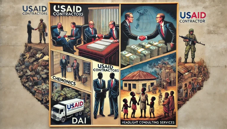 a graphical depiction of USAID Contractors and the Self-Reinforcing Grift