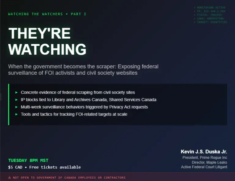 an image depicting Watching the Watchers Part 1 - an event with Prime Rogue Inc