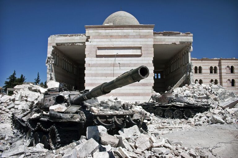 a wrecked tank in azaz syria showing Syria's Healthcare Collapse A Case Study in Western Neglect