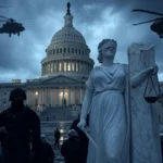 An image depicting April 28, 2025: The Death of American Democracy Continues With Executive Militarization