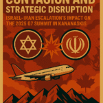 An image depicting Geopolitical Contagion and Strategic Disruption — Israel–Iran Escalation’s Impact on the 2025 G7 Summit in Kananaskis - Geopolitical Disruption Bonus #1