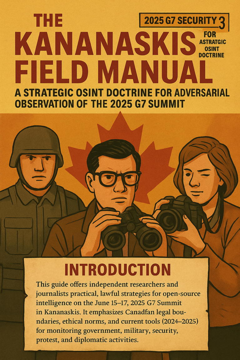an image depicting The Kananaskis Field Manual: A Strategic OSINT Doctrine for Adversarial Observation of the 2025 G7 Summit - 2025 G7 Security Series #3