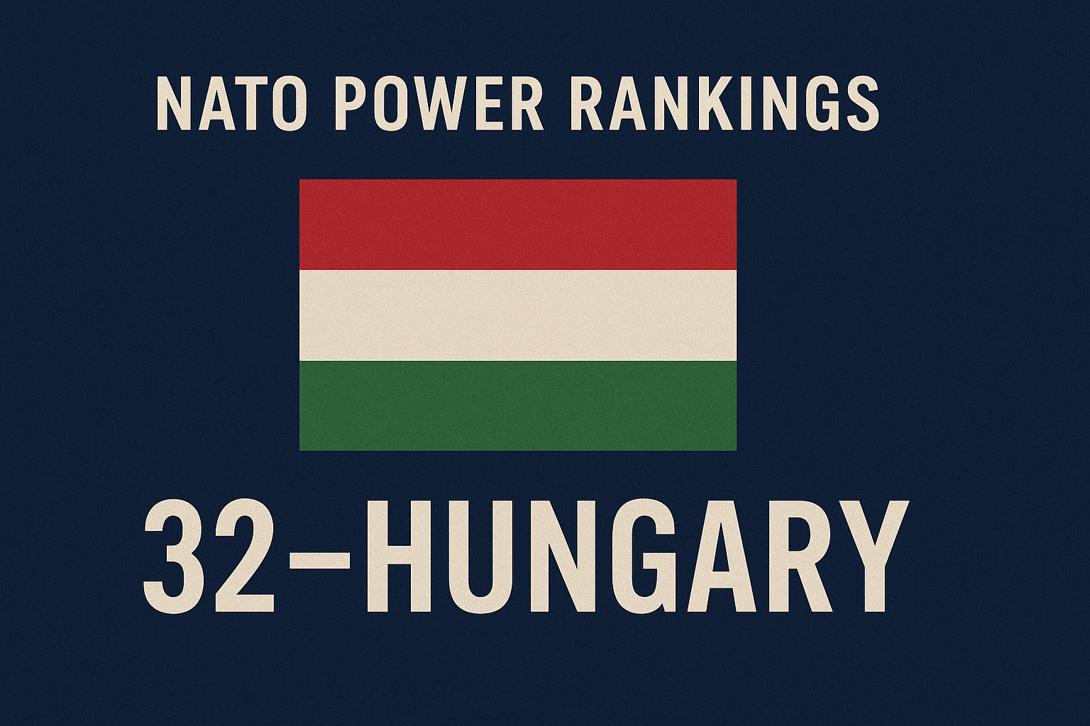 An image depicting NATO Power Rankings #32: Hungary – The Structural Liability Undermining the Alliance from Within