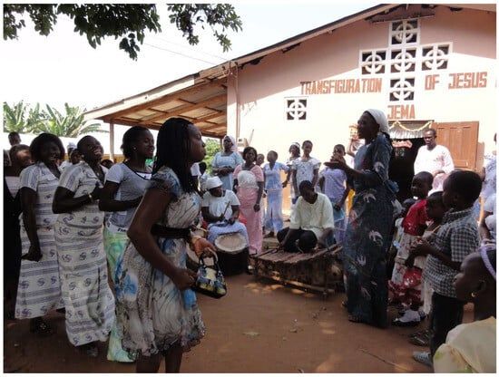  A packed Catholic church in Ghana, Africa, where the faith is rapidly growing compared to declines in the West.
