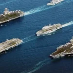 An image depicting Strategic Analysis: U.S. Aircraft Carrier Deployment Toward Iran – Implications and Risks