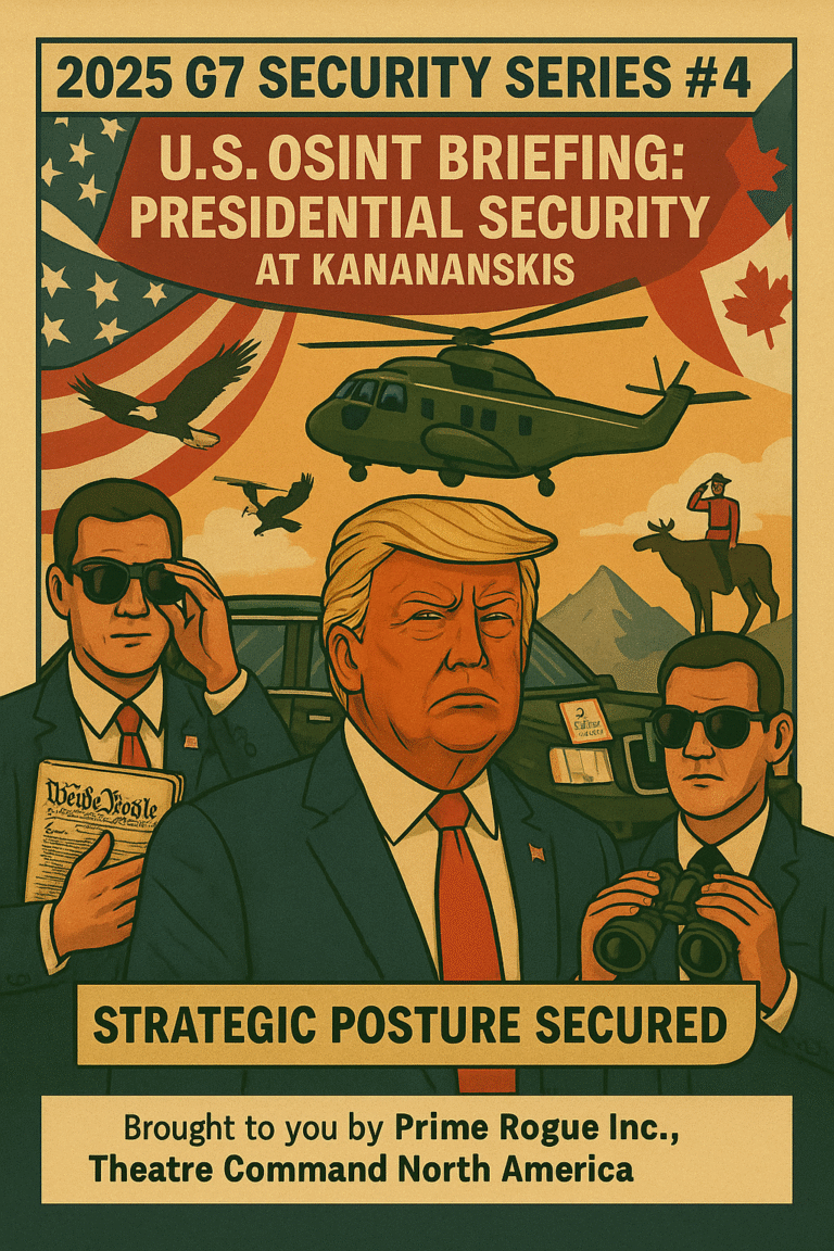 An image depicting The American Perimeter: U.S. Protective Operations and Intelligence Footprint at G7 Kananaskis 2025 - 2025 G7 Security Series #4