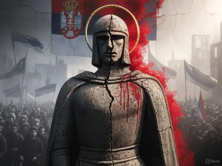 An image depicting The Nation as Martyr: Serbia’s Victimhood Narrative and the Fracturing of State Identity Fractured States Series — Vol. I