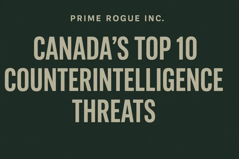 An image depicting Top 10 Counterintelligence Threats to Canada: From Foreign Agencies to Bureaucratic Sabotage