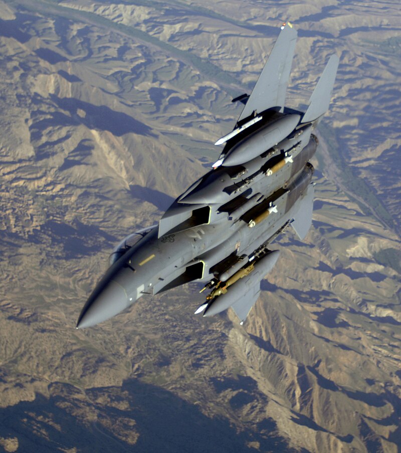 An American F-15E over Afghanistan during Operation Mountain Lion, 2006