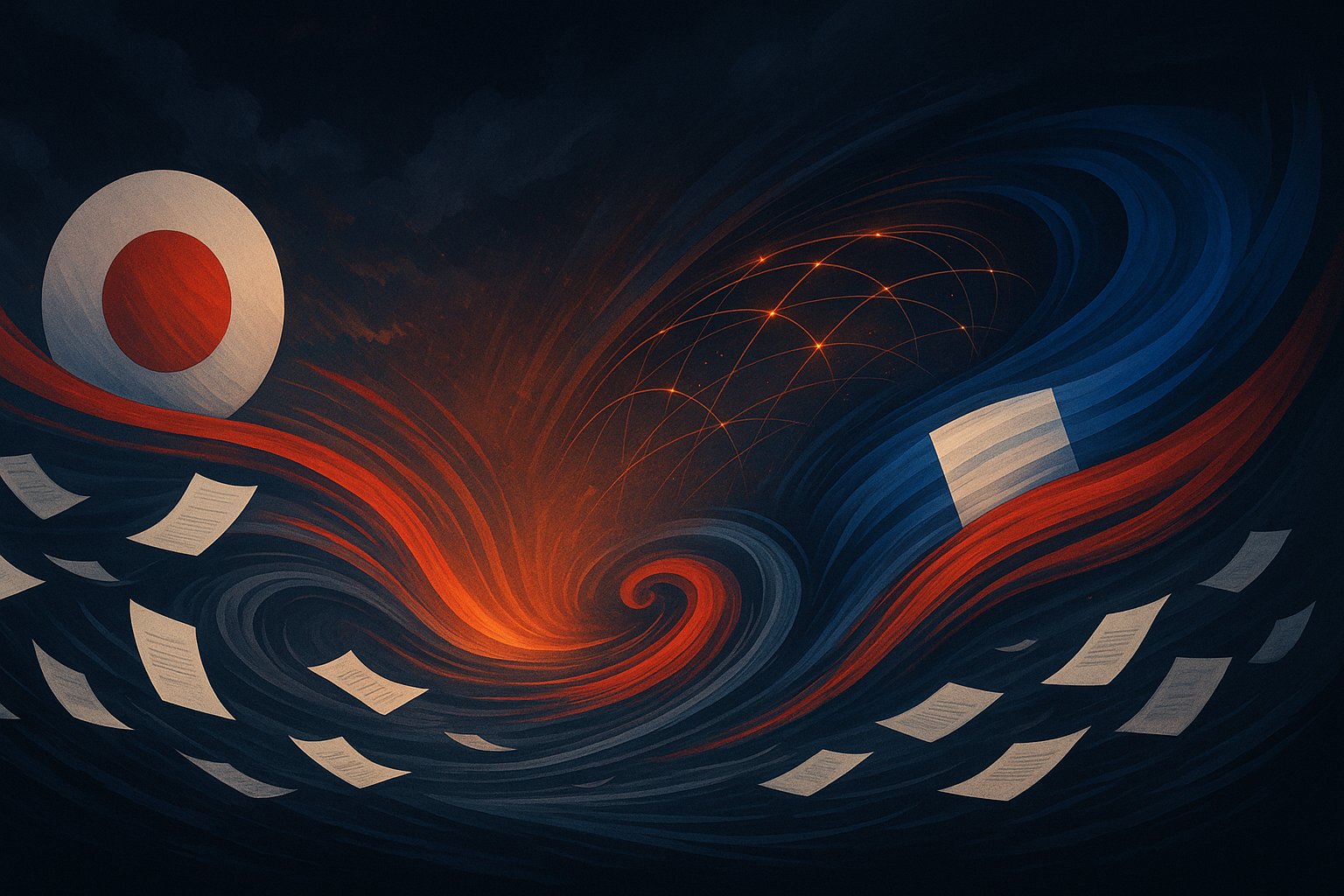 an image depicting The Rapid Toppling of Japan and France’s Prime Ministers: An OSINT Analysis of Causes and Foreign‑Policy Implications