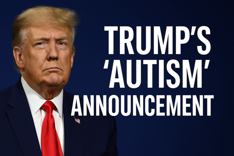 an image depicting Trump’s “Autism Announcement” – Tylenol, Political Context and Stakes