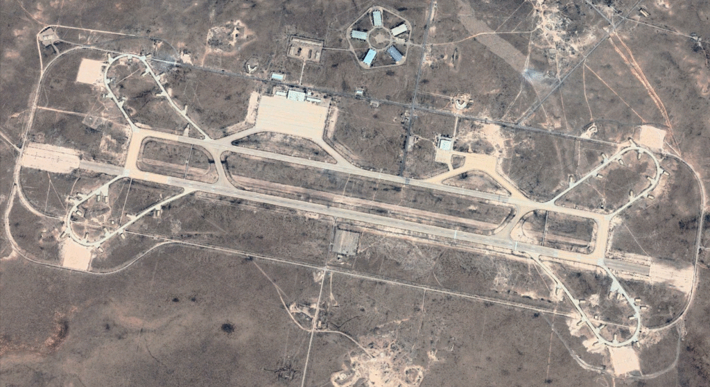 An overhead satellite shot of Wattiya Airbase, now under Turkish control, from 2020. 