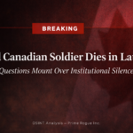 A header image depicting that a third Canadian soldier has died in Latvia following the Department of National Defence's announcement of the death of Gunner Sebastian Halmagean on January 30, 2026.