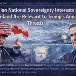 A header image depicting Canada's Sovereignty Challenges: Greenland & Trump