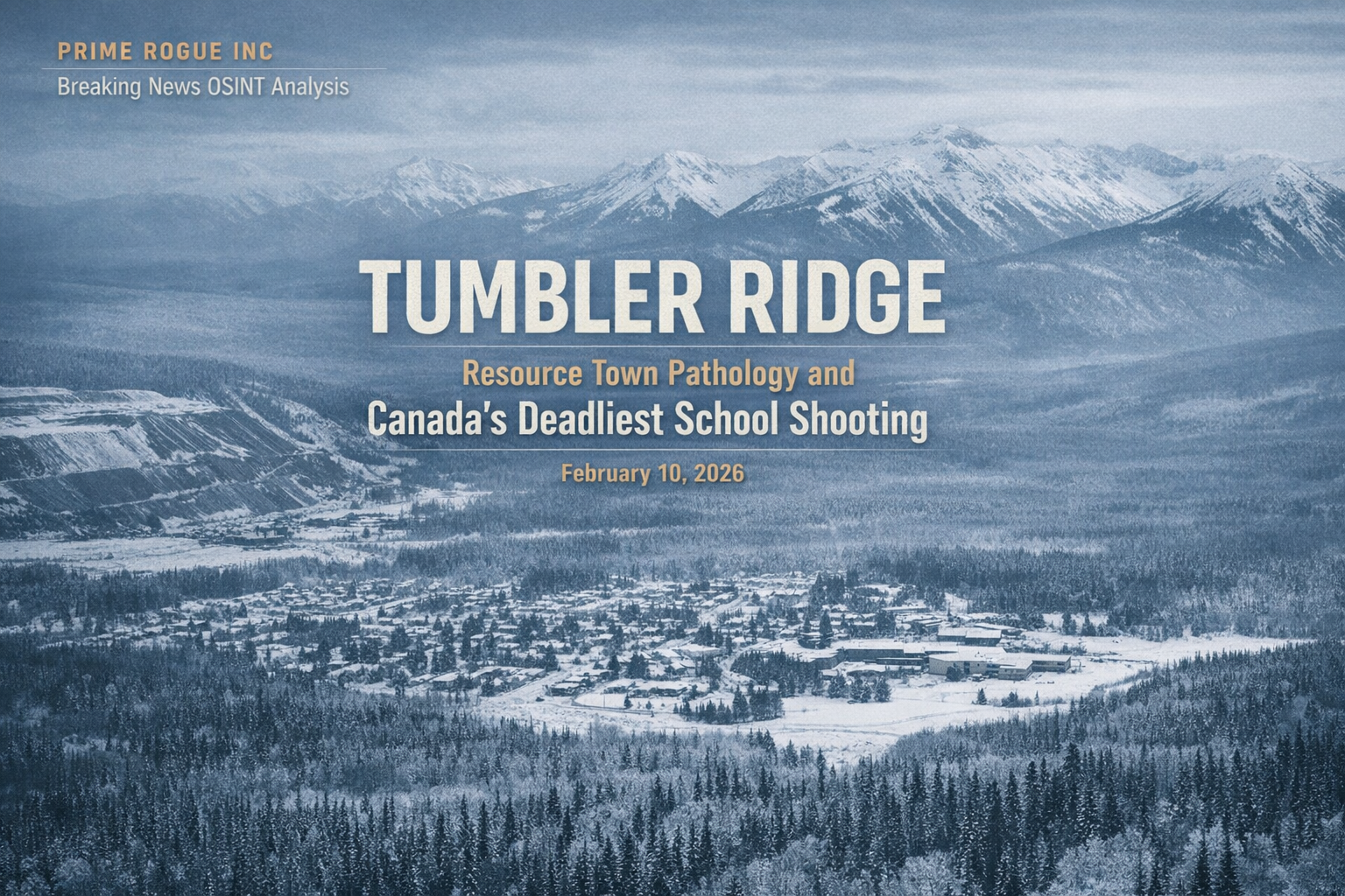 a header image depicting Tumbler Ridge: Resource Town Pathology and Canada's Deadliest School Shooting