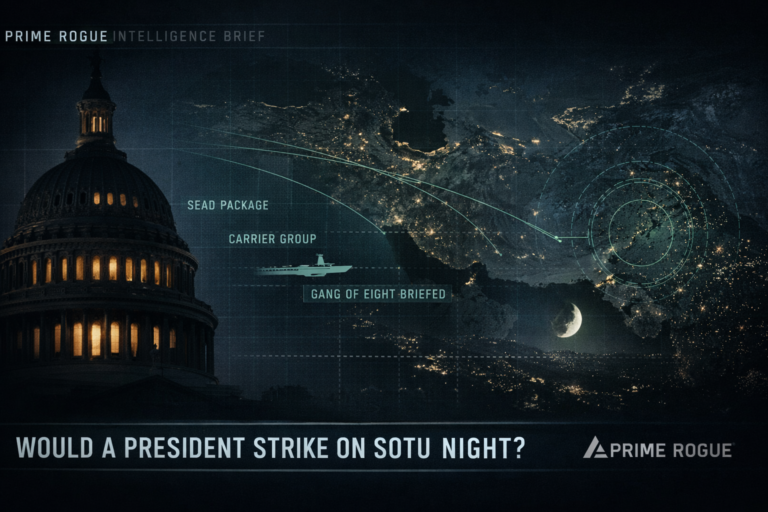 Would Donald Trump Strike Iran During the State of the Union header image by Prime Rogue Inc