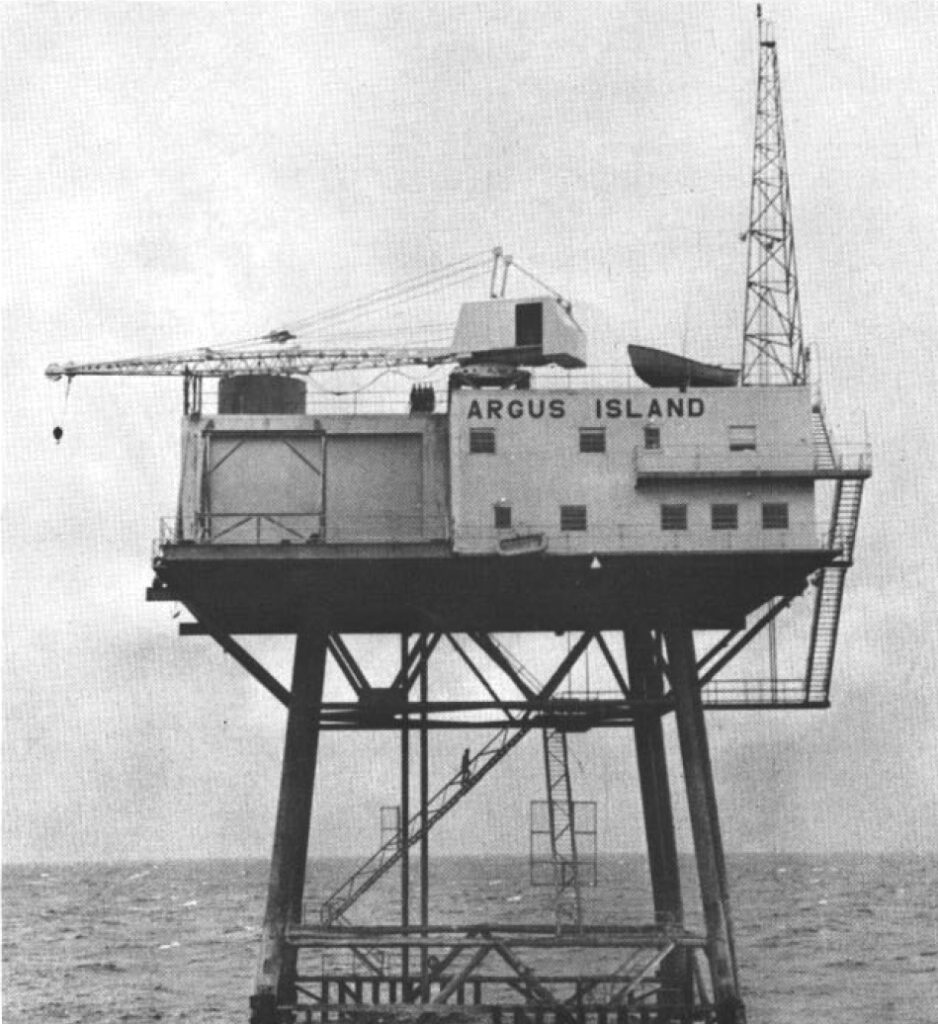 A component of the SOSUS system via the U.S. Navy Argus Island Tower on Plantagenet Bank, Bermuda, circa 1963