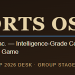 Prime Rogue Inc. Sports OSINT banner with circular dog logo, gold and navy on dark brown, reading 'Sports OSINT — Prime Rogue Inc.: Intelligence-Grade Coverage of the Beautiful Game