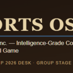 Prime Rogue Inc. Sports OSINT banner with circular dog logo, gold and navy on dark brown, reading 'Sports OSINT — Prime Rogue Inc.: Intelligence-Grade Coverage of the Beautiful Game